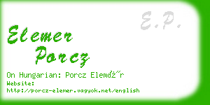 elemer porcz business card